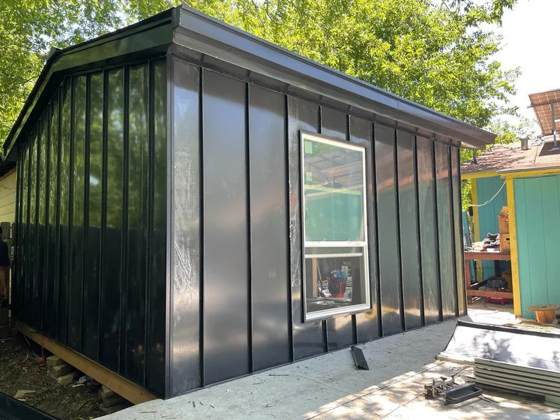 Black standing seam metal wall panels for Metal Roof Installation in Carmel